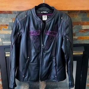 Rare Purple Harley Leather Riding Coat W-XL